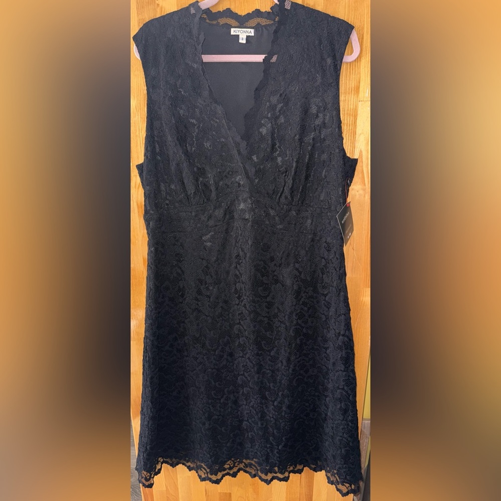 Kiyonna Black Lace V-Neck Dress